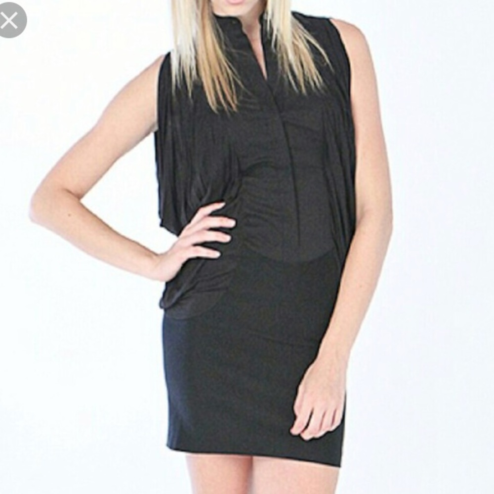 BCBG Black Draping Mini Dress